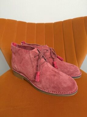 Hush Puppies Red Suede Boots with Tassels - Cyra Catelyn Style